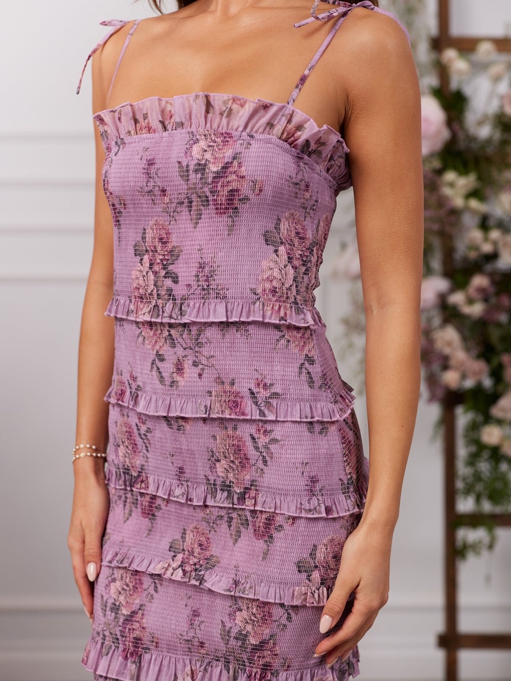 V. Chapman | Geranium Dress in Lilac Tapestry Rose wedding, prom, formal event - Picture 5 of 11